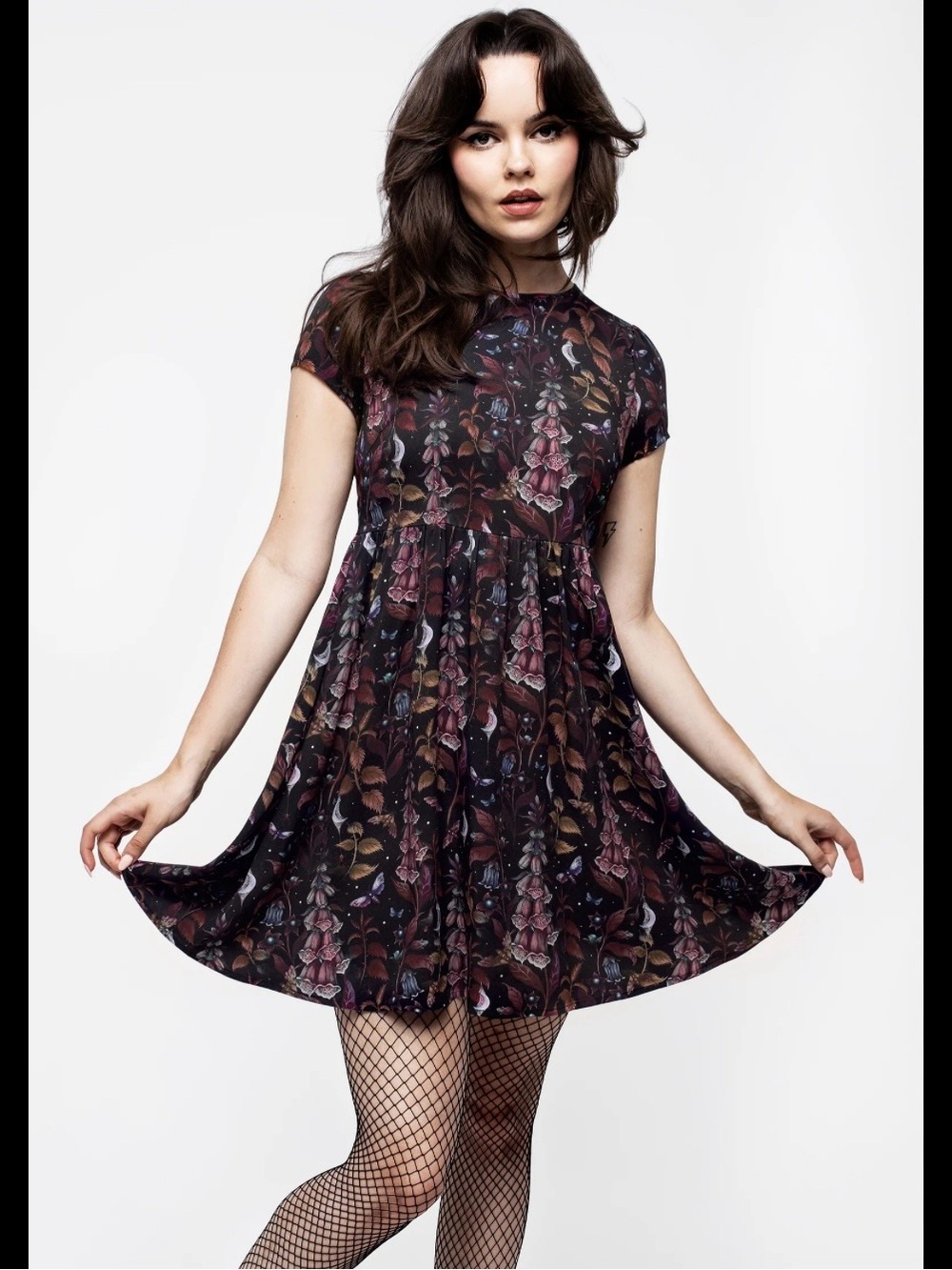 NWT Disturbia Foxglove mini skater dress gothic US size 16